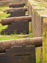 Cannons, lined up and ready for battle.